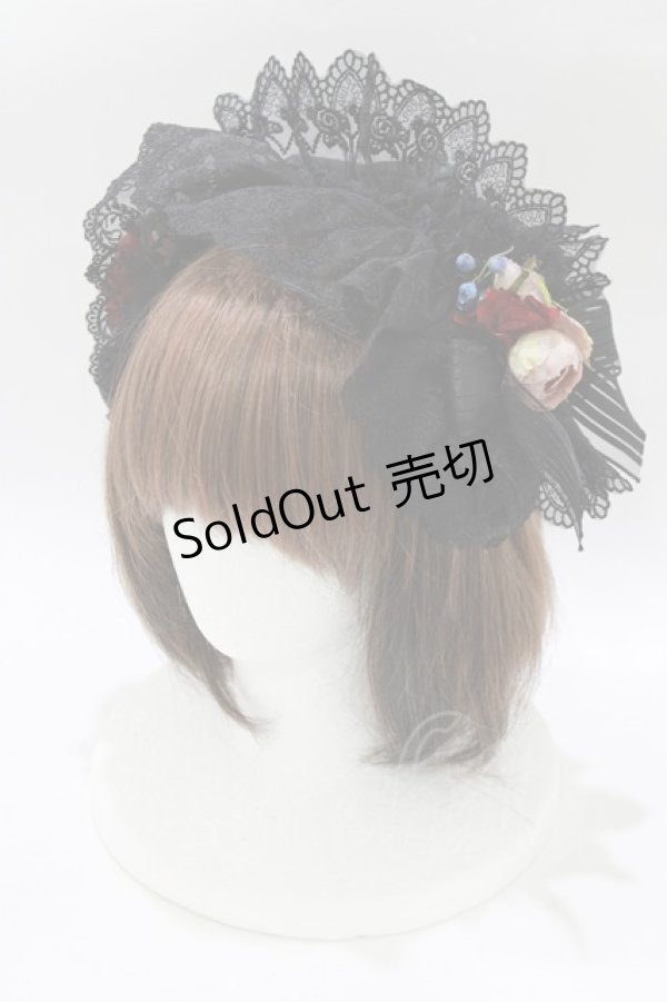 画像1: Anges et Demons / コサージュレースカチューシャ  ブラック H-26-01-28-075-GO-AC-KB-ZH (1)