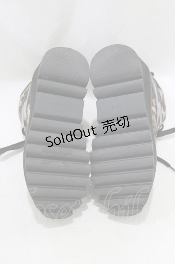 画像4: YOSUKE / 厚底レースアップブーツ 23cm レオパード H-26-01-28-080-PU-SH-KB-ZH (4)