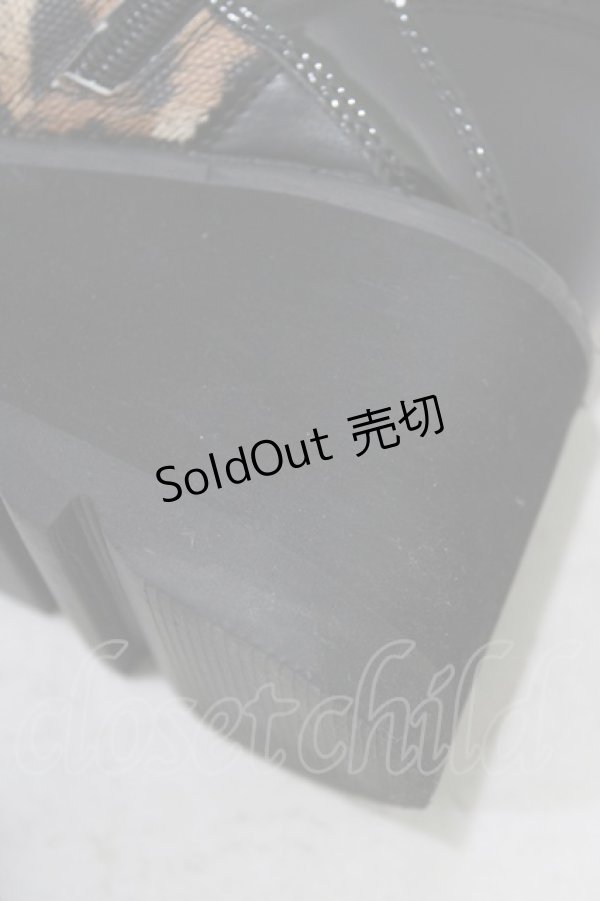 画像5: YOSUKE / 厚底レースアップブーツ 23cm レオパード H-26-01-28-080-PU-SH-KB-ZH (5)