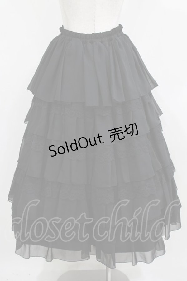 画像3: MARBLE / 【パニエ別タイプ】総フリルレースロングボリュームドレススカート  黒 H-26-01-28-008-GO-SK-AK-ZH (3)