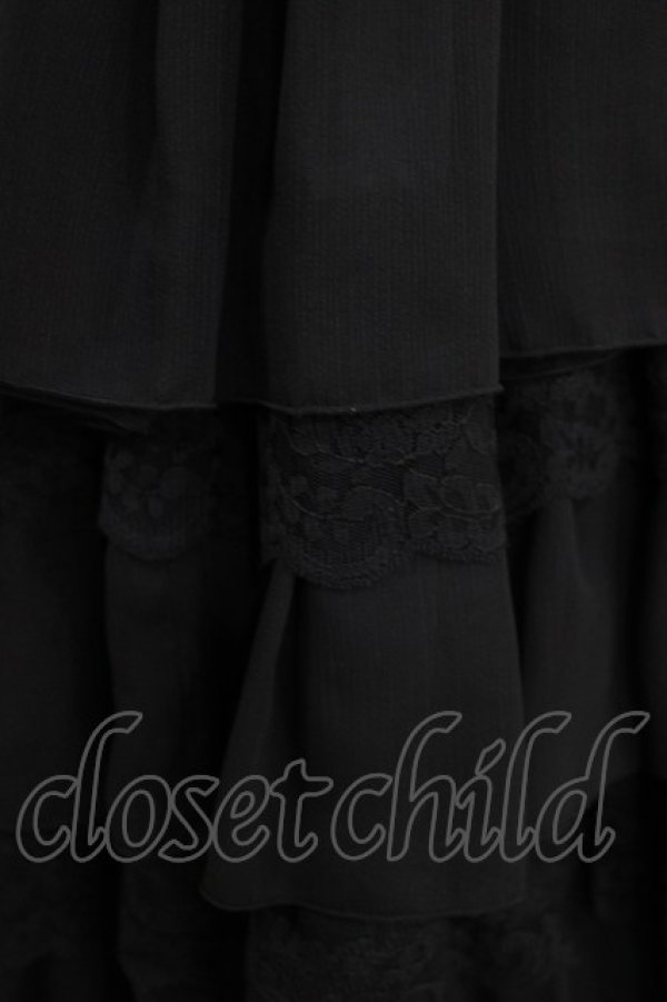 画像4: MARBLE / 【パニエ別タイプ】総フリルレースロングボリュームドレススカート  黒 H-26-01-28-008-GO-SK-AK-ZH (4)