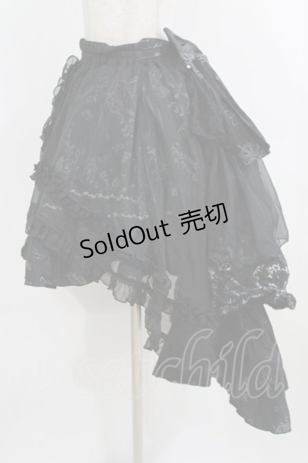 画像2: FRILL / プリントフィッシュテールスカート  ブラック H-26-01-28-012-HN-SK-KB-ZH (2)