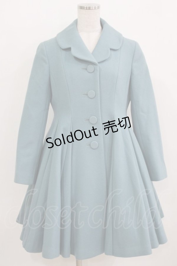 画像1: Jane Marple / ウールフレアコート  ブルーグレー H-26-01-28-013-JM-CO-KB-ZH (1)