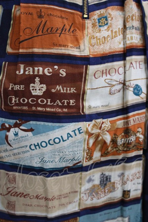 画像4: Jane Marple / ブリティッシュチョコレートバースクエアドレス M ネイビー H-26-01-28-014-JM-SK-AK-ZH (4)
