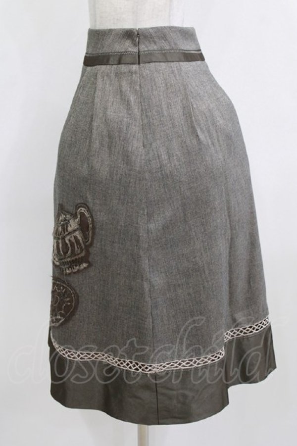 画像2: Jane Marple / ティーポットデコパージュミドルスカート  ブラウン H-26-01-28-017-JM-SK-KB-ZH (2)