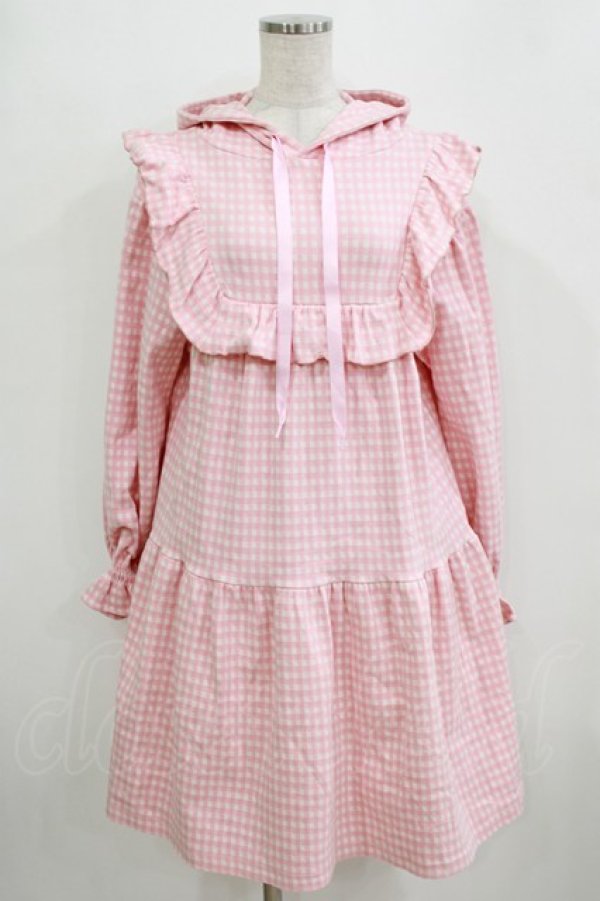 画像1: Candy Stripper / GOOD DAYS HOODIEワンピース  ピンク H-26-01-28-018-PU-OP-KB-ZH (1)