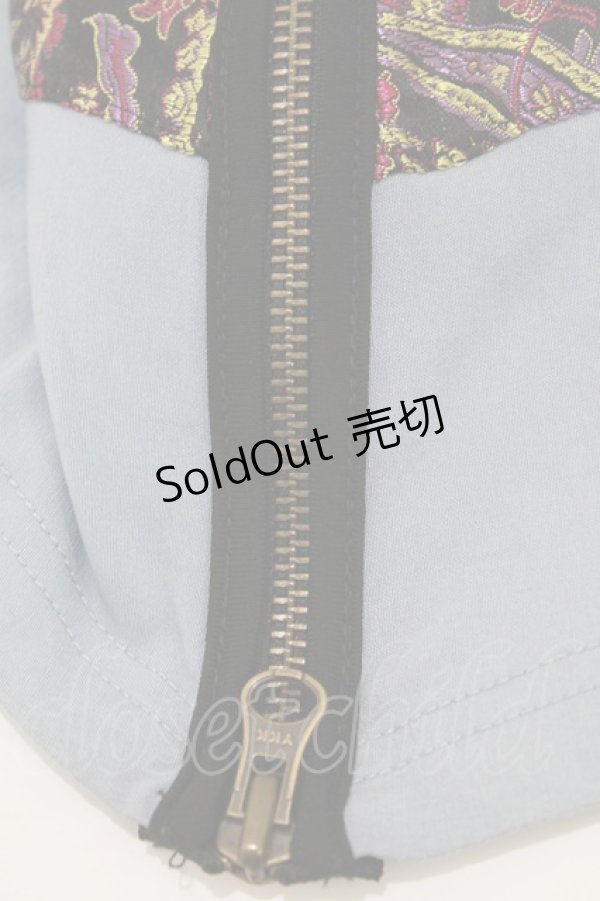 画像7: Ozz oneste / ジャガード切替ロングスカート  ライトブルー H-26-01-28-019-OO-SK-KB-ZH (7)