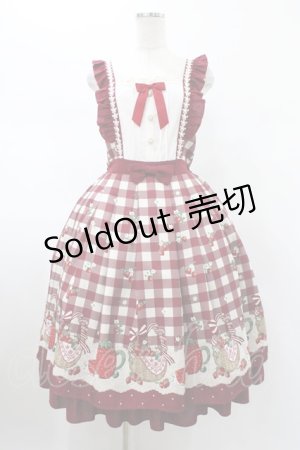 画像: axes femme kawaii / ベリーズピクニックジャンスカ M レッド H-26-01-29-031-AX-OP-NS-ZH