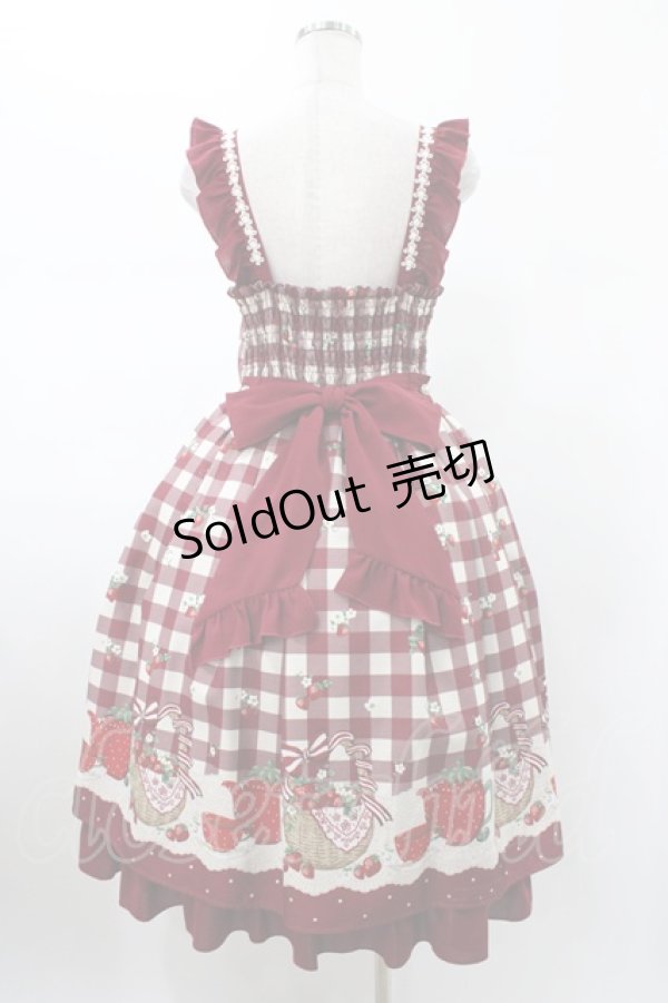 画像2: axes femme kawaii / ベリーズピクニックジャンスカ M レッド H-26-01-29-031-AX-OP-NS-ZH (2)