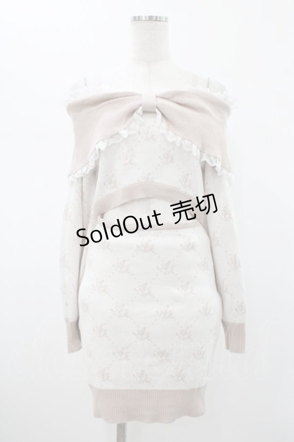 画像1: Ank Rouge / フロント開きモノグラムワンピース M ピンク H-26-01-29-033-CA-OP-NS-ZH (1)