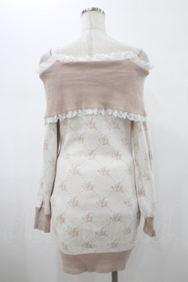 画像2: Ank Rouge / フロント開きモノグラムワンピース M ピンク H-26-01-29-033-CA-OP-NS-ZH (2)