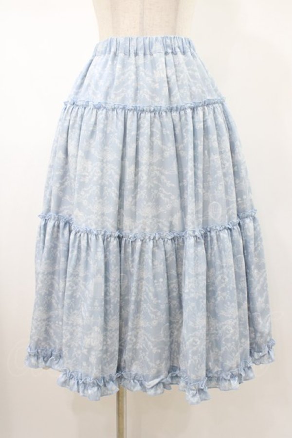 画像1: m petit by misako / NINA'S RVパニエスカート S サックス/アイボリー リバーシブル H-26-01-29-035-LO-SK-NS-ZH (1)