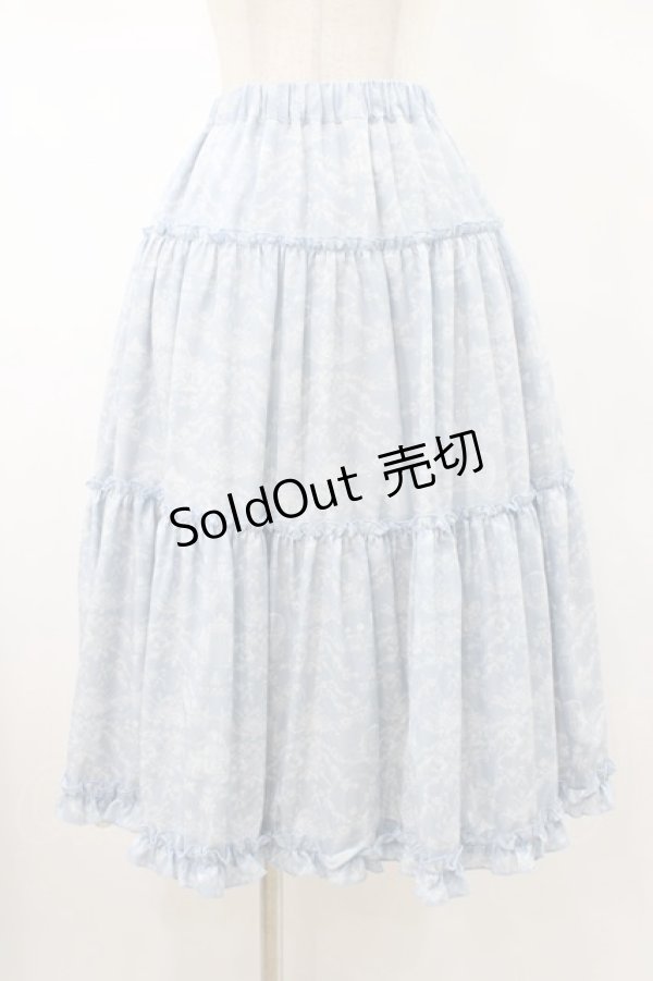 画像1: m petit by misako / NINA'S RVパニエスカート S サックス/アイボリー リバーシブル H-26-01-29-035-LO-SK-NS-ZH (1)