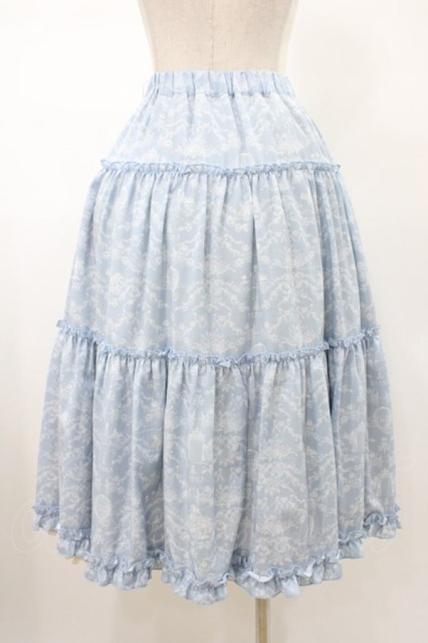 画像2: m petit by misako / NINA'S RVパニエスカート S サックス/アイボリー リバーシブル H-26-01-29-035-LO-SK-NS-ZH (2)