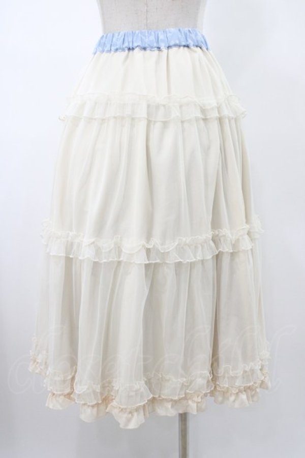 画像4: m petit by misako / NINA'S RVパニエスカート S サックス/アイボリー リバーシブル H-26-01-29-035-LO-SK-NS-ZH (4)