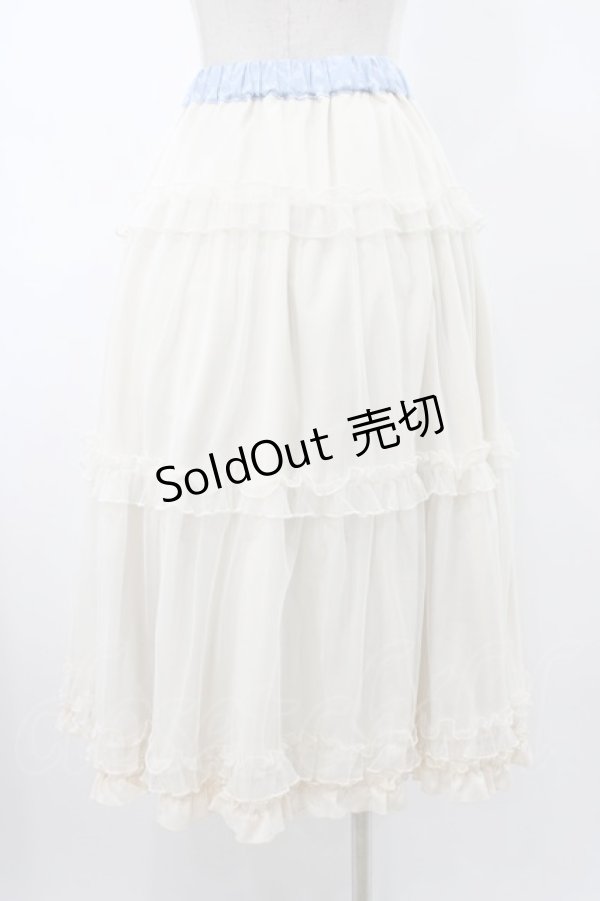 画像4: m petit by misako / NINA'S RVパニエスカート S サックス/アイボリー リバーシブル H-26-01-29-035-LO-SK-NS-ZH (4)