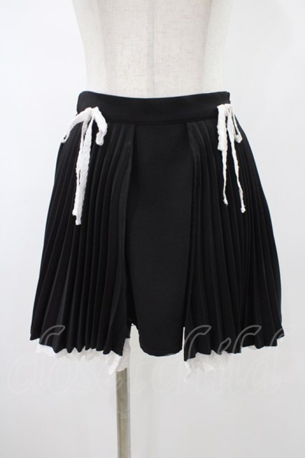 画像1: Me roir / アコーディオンプリーツラップスカート M ブラック H-26-01-29-037-0-SK-NS-ZH (1)
