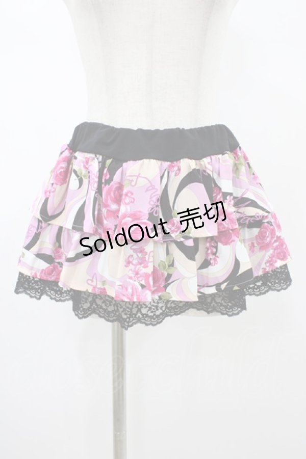 画像1: MA*RS / 幾何学バラ柄スカート Free ブラック H-26-01-29-038-EL-SK-NS-ZH (1)