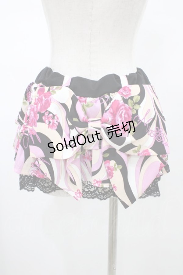 画像2: MA*RS / 幾何学バラ柄スカート Free ブラック H-26-01-29-038-EL-SK-NS-ZH (2)