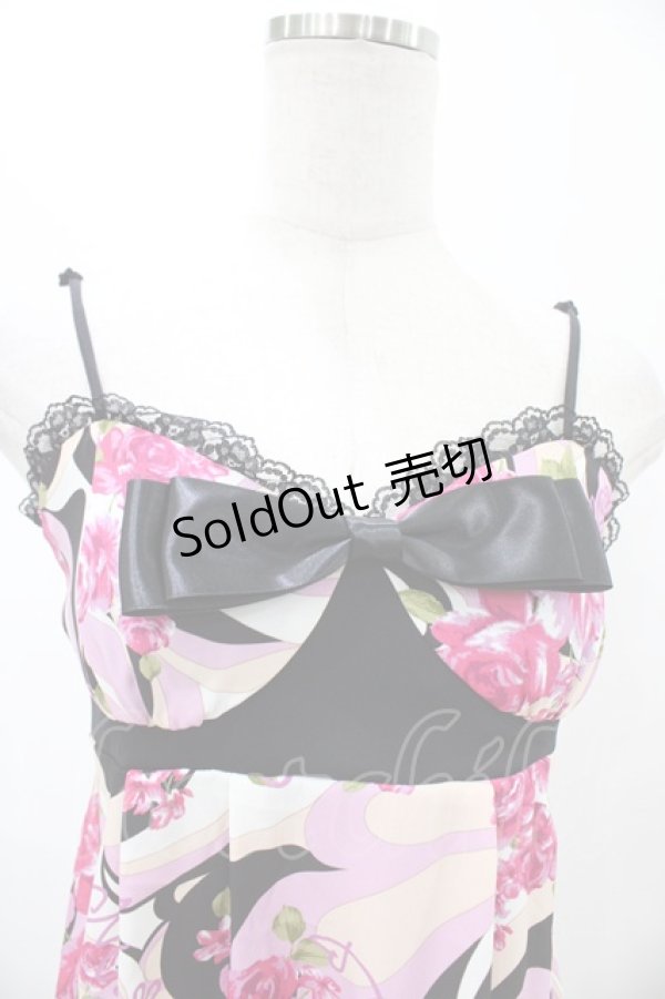 画像3: MA*RS / 幾何学バラ柄キャミソール Free ブラック H-26-01-29-039-EL-TO-NS-ZH (3)