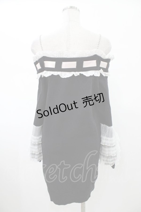 画像2: Ank Rouge / ネコちゃんオフショルプルオーバー M ブラック H-26-01-29-040-CA-TO-NS-ZH (2)