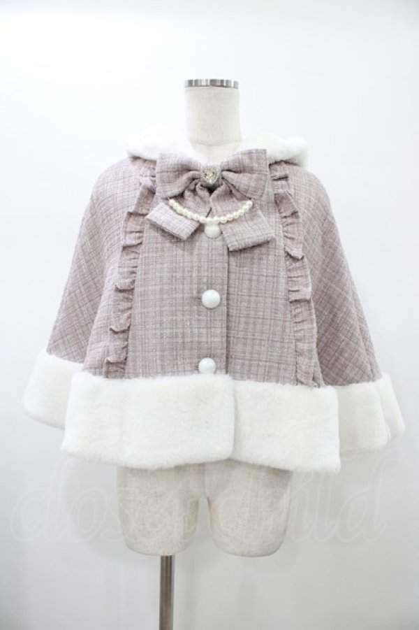 画像1: Ank Rouge / くまちゃんキラキラツイードポンチョ M ピンク H-26-01-29-041-CA-JA-NS-ZH (1)