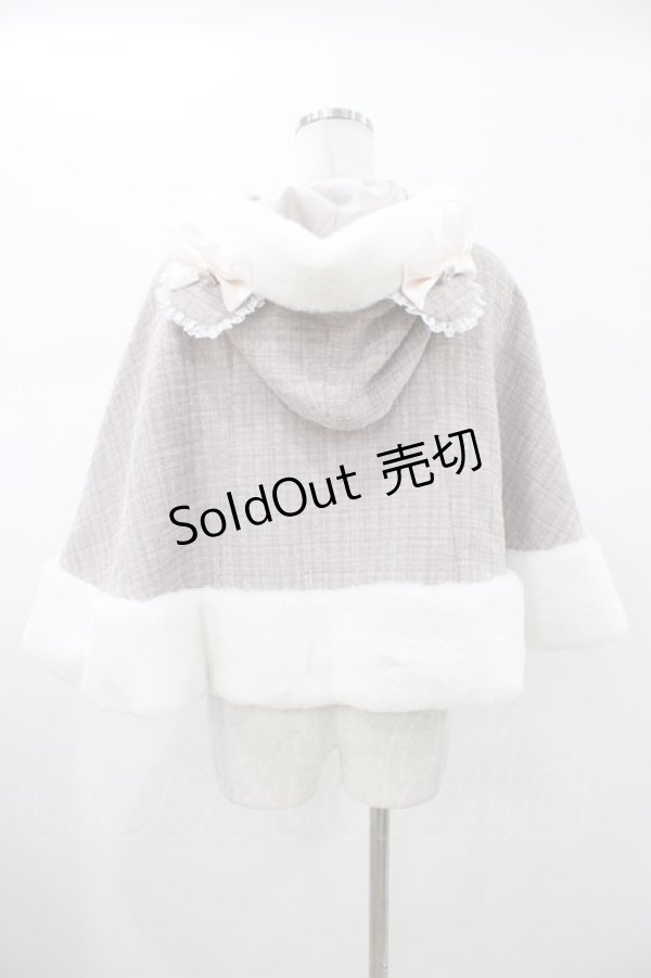 画像2: Ank Rouge / くまちゃんキラキラツイードポンチョ M ピンク H-26-01-29-041-CA-JA-NS-ZH (2)