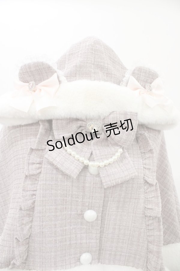 画像3: Ank Rouge / くまちゃんキラキラツイードポンチョ M ピンク H-26-01-29-041-CA-JA-NS-ZH (3)