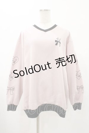 画像: LilyMerry / もえにゃ/Vネックプルオーバー M ピンク H-26-01-29-042-0-TO-NS-ZH