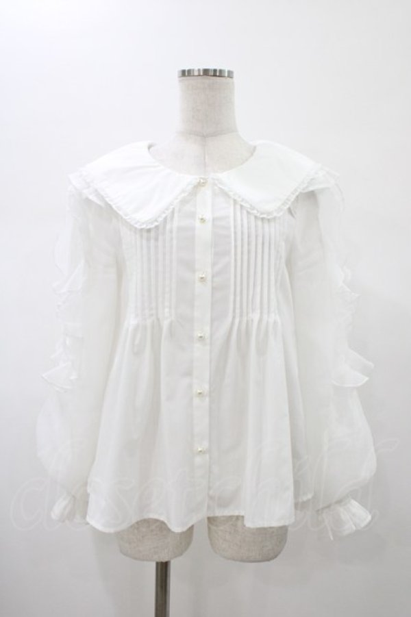 画像1: mellfy memory / Love ribbon collar ブラウス M オフ H-26-01-29-045-0-BL-NS-ZH (1)