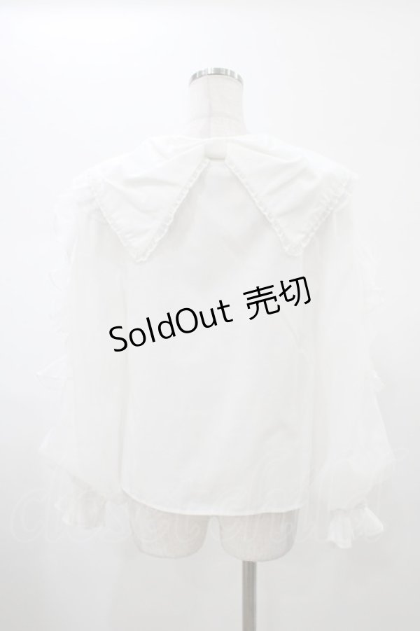 画像2: mellfy memory / Love ribbon collar ブラウス M オフ H-26-01-29-045-0-BL-NS-ZH (2)