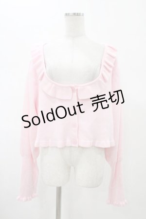 画像: CHIP CLIP / 五月アイ/フリルカーディガン 3L ピンク H-26-01-29-049-0-TO-NS-ZH