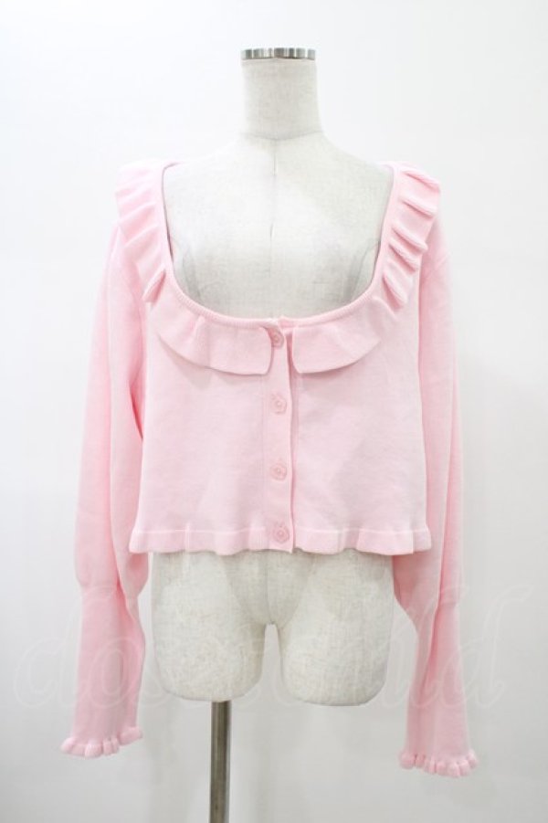 画像1: CHIP CLIP / 五月アイ/フリルカーディガン 3L ピンク H-26-01-29-049-0-TO-NS-ZH (1)