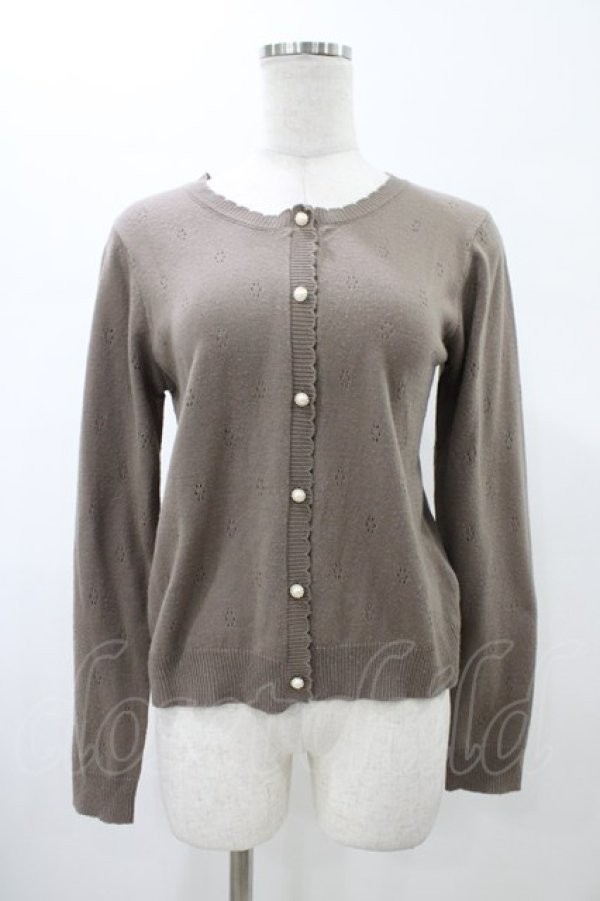 画像1: axes femme / 透かしカーディガン M ブラウン H-26-01-29-055-AX-TO-NS-ZH (1)