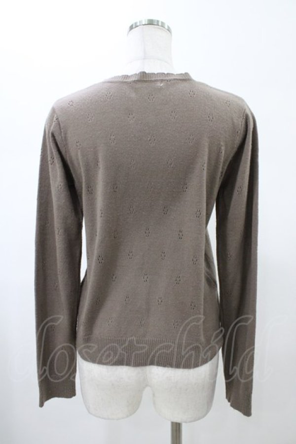 画像2: axes femme / 透かしカーディガン M ブラウン H-26-01-29-055-AX-TO-NS-ZH (2)