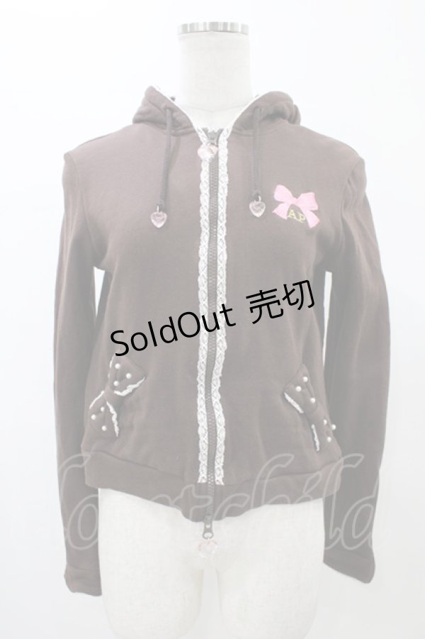 画像1: Angelic Pretty / ふんわりリボン刺繍パーカ Free ブラウン H-26-01-29-056-AP-TO-NS-ZH (1)