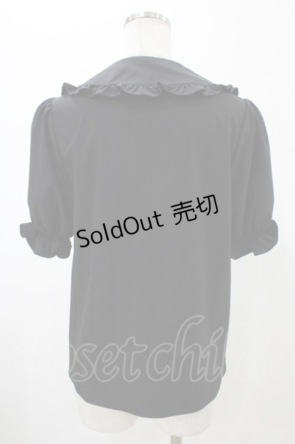 画像2: Ank Rouge / ストロベリープチリボンブラウス M ブラック H-26-01-29-058-0-BL-NS-ZH (2)