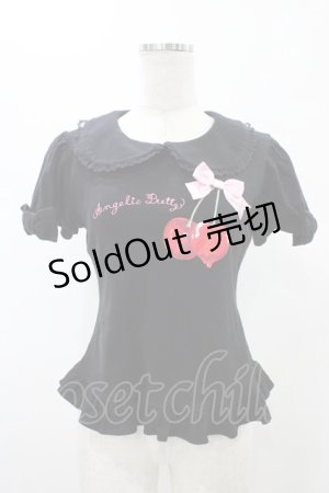 画像: Angelic Pretty / ドレンチェリープリントカットソー Free ブラック H-26-01-29-059-AP-TO-NS-ZH