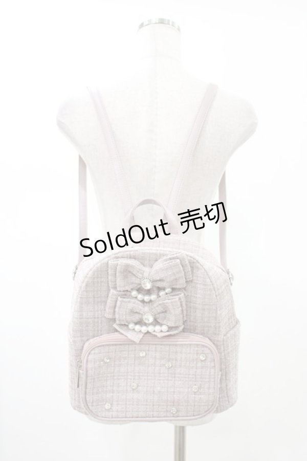 画像1: Ank Rouge / ノベルティツイードリュック  ピンク H-26-01-29-009-CA-BG-NS-ZH (1)