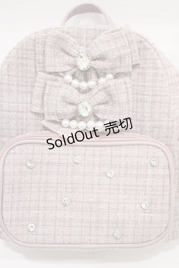 画像3: Ank Rouge / ノベルティツイードリュック  ピンク H-26-01-29-009-CA-BG-NS-ZH (3)