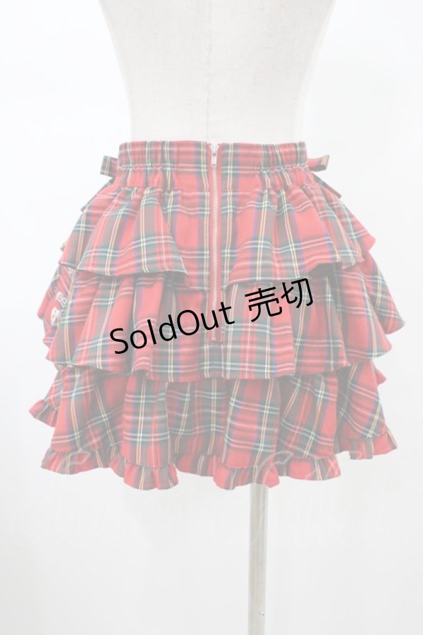 画像2: Jamie エーエヌケー / 特攻刺繍ティアードスカパン M レッド H-26-01-29-015-LO-SK-NS-ZH (2)