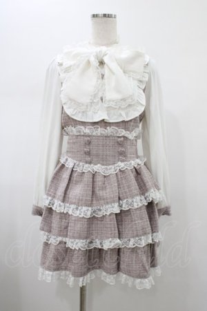 画像: Ank Rouge / リボンタイツイードティアードワンピース M ピンク H-26-01-29-022-CA-OP-NS-ZH