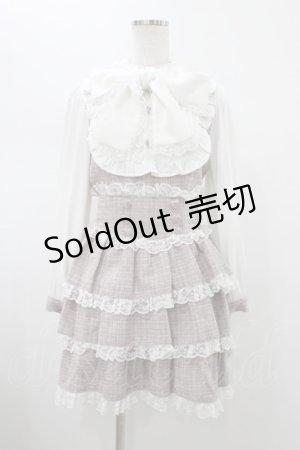 画像: Ank Rouge / リボンタイツイードティアードワンピース M ピンク H-26-01-29-022-CA-OP-NS-ZH