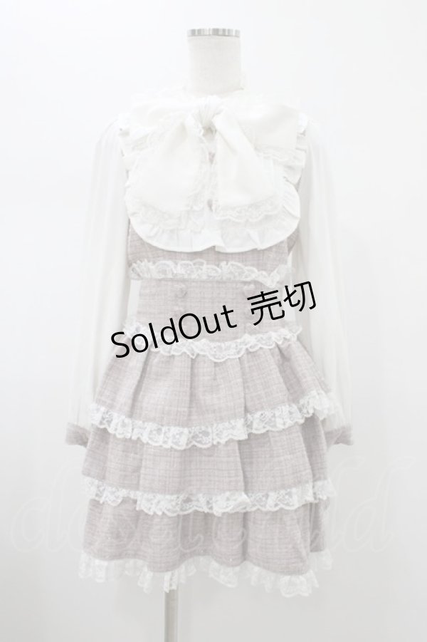 画像1: Ank Rouge / リボンタイツイードティアードワンピース M ピンク H-26-01-29-022-CA-OP-NS-ZH (1)