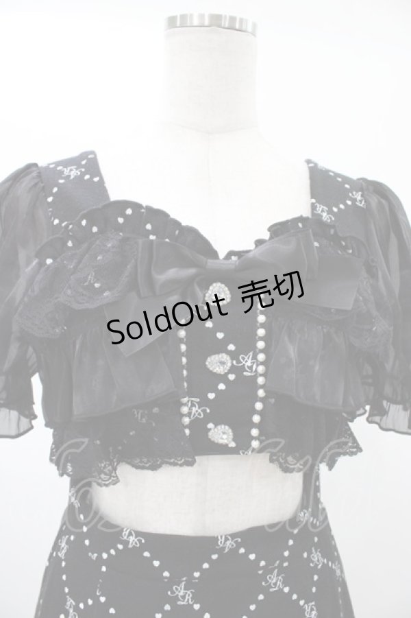 画像3: Ank Rouge / フリルモノグラムワンピース M ブラック H-26-01-29-023-CA-OP-NS-ZH (3)