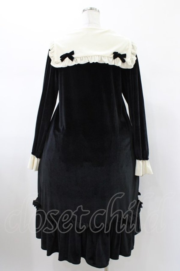 画像2: Nile Perch / ベロアセーラーワンピース Free ブラック H-26-01-29-024-LO-OP-NS-ZH (2)