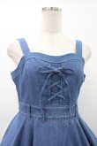 画像4: mellfy memory / Princess holiday denim ワンピース M BLUE H-26-01-29-029-0-OP-NS-ZH (4)