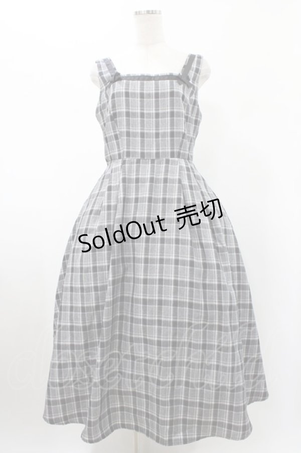 画像1: m petit by misako / AMCHKスクエアネックジャンパースカート L グレー H-26-01-29-030-LO-OP-NS-ZH (1)