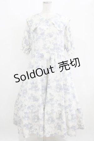 画像: m petit by misako / トワルドジュイOPハンソデ 4L オフ/ブルー H-26-01-30-001-LO-OP-NS-ZH