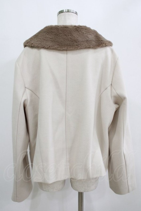 画像3: m petit by misako / AM*ファーエリショートJK 4L アイボリ‐ H-26-01-30-029-LO-CO-NS-ZH (3)